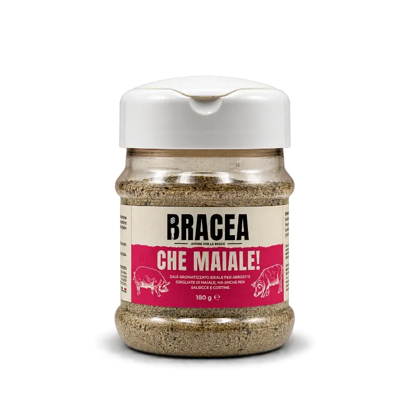 Barattolo da 180 g di Che Maiale!, sale aromatizzato Bracea per maiale